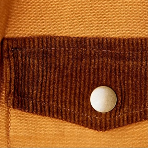 Joan Rivers Corduroy Trim Field Jacket Ginger Brown Utility Coat Size M - Picture 3 of 14